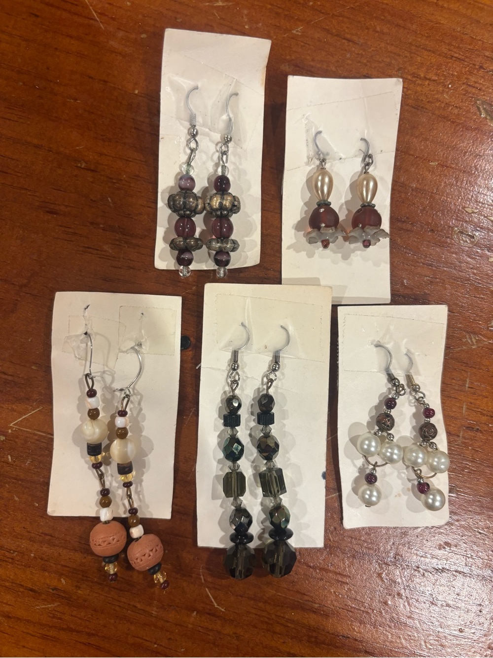 Mixed Bead Dangle Earrings Set